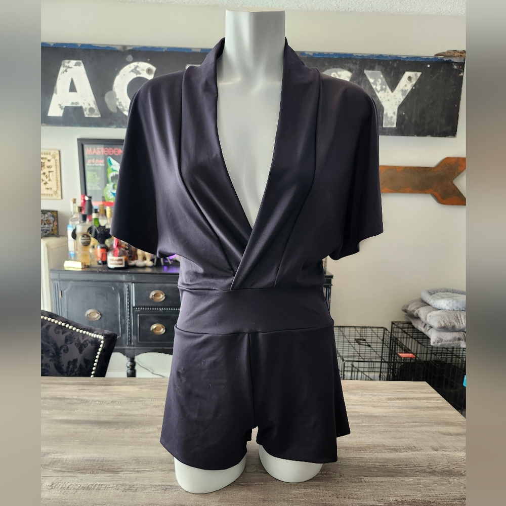 Black Filthy Mouth Spandex Romper